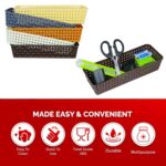 Plastic Multipurpose Desk Organizer Tray (6 Pcs Set) - Fabric Detail by Nari Haat, Indian ethnic wear, women clothing...