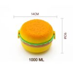 Burger Shape Lunch Box – Double Layer 1000ml Food Container with 2 Spoons for Kids - Neckline Detail by Nari Haat, ...