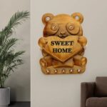 Cute Plastic Panda Key Holder, Wall Key Rack with 5 Hooks (1 Pc) - Fabric Detail by Nari Haat, Indian ethnic wear, wo...