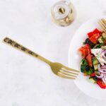 Stainless Steel Premium Fork Traditional Design Tablewar (6 Pcs Set / Golden) - Back View by Nari Haat, Indian ethnic...