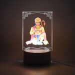 Beautiful 3D Lord Hanuman Frame with soft white light (1 Pc) - Closeup Embroidery by Nari Haat, Indian ethnic wear, w...