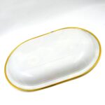 Big Plastic Flower Printed Design Serving Tray (1 Pc / 35 x 24 CM / Mix Color) - Fabric Detail by Nari Haat, Indian e...