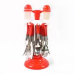 Luxury Cutlery Set for Dining Table Stainless Steel 26-Piece Set With Stand (1 Set - Sleeve Design by Nari Haat, Indi...