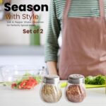 Apex Oregano & Chilli Flakes Dispenser Set 2 Pcs Plastic Spice Shaker with Steel Lid - Full Detail by Nari Haat, Indi...