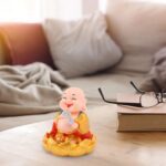 Solar Power Moving Buddha Car Ornament (1 Pc) - Fabric Detail by Nari Haat, Indian ethnic wear, women clothing, desig...