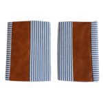 Pillow Covers, leather & cotton Cushion Covers (20 × 20 Inch / 1 Pair / 2 Pc) - Sleeve Design by Nari Haat, Indian e...