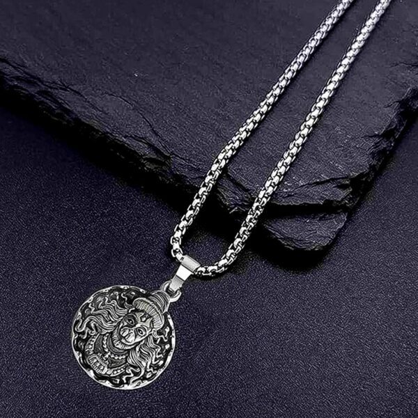 Hanuman Locket With Chain, Pendant Necklace Chain (1 Pc) - Front View by Nari Haat, Indian ethnic wear, women clothin...