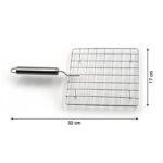 Square Stainless Steel Barbecue Grill with Steel Handle - Sleeve Design by Nari Haat, Indian ethnic wear, women cloth...