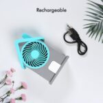 Mini Rechargeable Portable Personal Desk Fan (Battery Not Include) - Fabric Detail by Nari Haat, Indian ethnic wear, ...