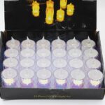 24 Pc Flameless and Smokeless Decorative Melting Candles LED Tea Light, Diwali - Sleeve Design by Nari Haat, Indian e...