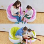 Kids inflatable sofa chair with backrest & Foot Air Pump (1 Set 85x74 Cm Approx) - Full Detail by Nari Haat, Indian e...