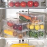 3 Fridge Storage Container, Fridge Organizer with Lid Stackable Fridge Storage Containers Plastic Freezer Storage Con...