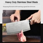 Stainless Steel Chef Damascus Cleaver Vegetable Knife (12 Inch) - Sleeve Design by Nari Haat, Indian ethnic wear, wom...