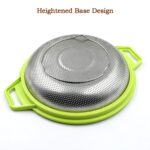 Stainless Steel Colander with Handle, Large Metal Green Strainer - Back View by Nari Haat, Indian ethnic wear, women ...