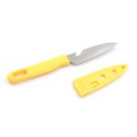 Stainless Steel Knife for Kitchen Use with Non-Slip Handle and Blade Cover 1 Pc - Back View by Nari Haat, Indian ethn...