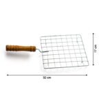 Square Stainless Steel Barbecue Grill with Wooden Handle - Neckline Detail by Nari Haat, Indian ethnic wear, women cl...