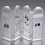 4 Folding Storage Hanger Acrylic Earring Screen Holder Display Stand Clear (1 Set) - Closeup Embroidery by Nari Haat,...