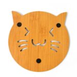 Square Bamboo Wood Table Place mat Hot Pot Cup Mat Tea Coaster(14×14 Cm / 1 Pc) - Neckline Detail by Nari Haat, Indi...