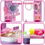 Big Beauty Set Suitcase On Wheel, The Ultimate Beauty Set On Wheels for Girls, Makeup Kit is Easy to Clean & Use, Por...