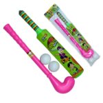 Combo of Light Weight Plastic Bat, Ball & Hockey for Kids, Boys, Indoor, Outdoor Play - Back View by Nari Haat, India...