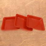 Square Plastic Halwa Dinner Plate Snacks Tray Set for Home Office 3 Pcs - Neckline Detail by Nari Haat, Indian ethnic...