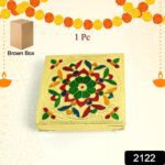 Handicraft Wood Chowki for Pooja , Wooden Bajot (1 Pc / Mix Descign & Color) - With Dupatta by Nari Haat, Indian ethn...