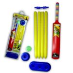 Plastic Cricket Set with Stump,Ball and Bat Kit - Sleeve Design by Nari Haat, Indian ethnic wear, women clothing, des...