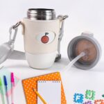 Stainless Steel Coffee Tean Bottle 350ML, Insulated Water Bottle - Closeup Embroidery by Nari Haat, Indian ethnic wea...