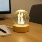 3D Crystal Ball lamps With Base (1 Pc) - Closeup Embroidery by Nari Haat, Indian ethnic wear, women clothing, designe...