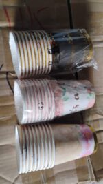 Disposable Paper Cups, Disposable Tea, Coffee Cups (10 Pcs Set / Mix Color & Design) - Fabric Detail by Nari Haat, In...