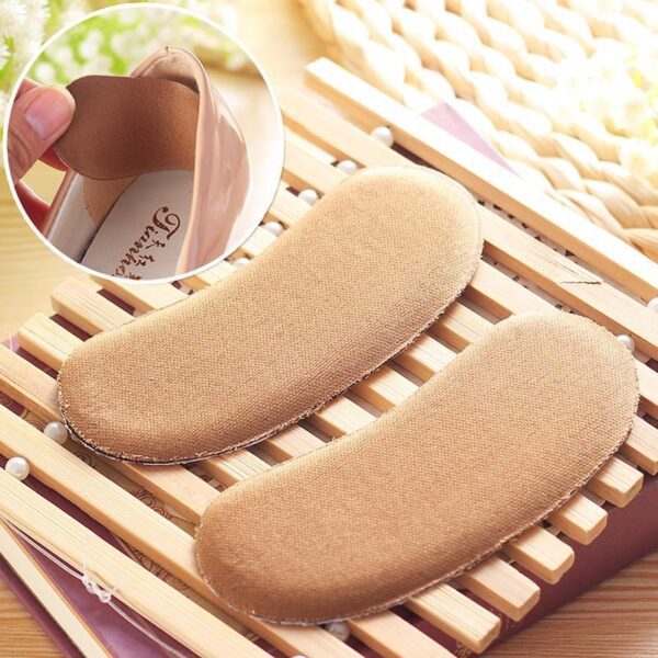 Fabric Sticky Shoe Back Heel Insoles Protector Liner Pads (1 Pair) - Front View by Nari Haat, Indian ethnic wear, wom...