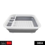 Collapsible Folding Silicone Dish Drying Drainer Rack with Spoon Fork Storage Holder - With Dupatta by Nari Haat, Ind...