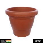 Garden Heavy Plastic Planter Pot / Gamla 8 inch (Brown, Pack of 1,Medium ) - With Dupatta by Nari Haat, Indian ethnic...
