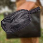 Portable Travel Hand Pouch / Shaving Kit Bag for Multipurpose Use (Black) - Front View by Nari Haat, Indian ethnic we...