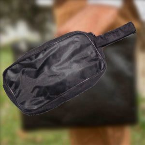 Portable Travel Hand Pouch / Shaving Kit Bag for Multipurpose Use (Black) - Front View by Nari Haat, Indian ethnic we...