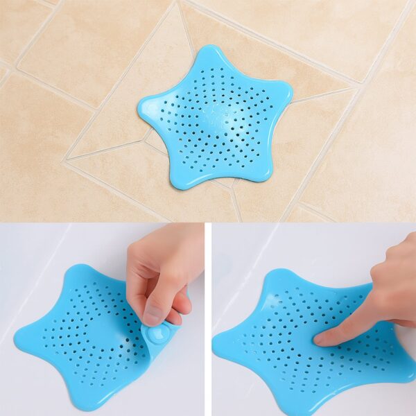 Star Shape Suction Cup Kitchen Bathroom Sink Drain Strainer Hair Catcher, Drain - Front View by Nari Haat, Indian eth...