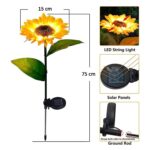 2 Pc Outdoor Solar Sunflower Lights – Waterproof Garden Landscape Stake Light - Fabric Detail by Nari Haat, Indian ...