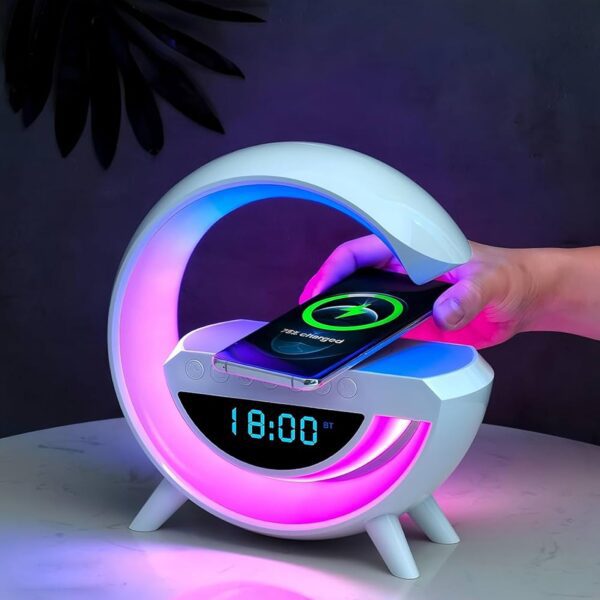 G Lamp Speaker - 3-in-1 Bluetooth Speaker with Fast Wireless Charging (1 Pc) - Front View by Nari Haat, Indian ethnic...