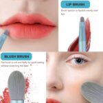 8-Piece Mini Makeup Brush Kit – Portable Premium Synthetic Set with Case (Mix Colors) - Fabric Detail by Nari Haat,...