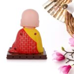 Solar Powered Sitting Buddha Statue (1 Pc / Medium) - Full Detail by Nari Haat, Indian ethnic wear, women clothing, d...