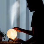 3D 2 in 1 LED Printed Moon Lamp & Aroma Diffuser (1 Pc) - Fabric Detail by Nari Haat, Indian ethnic wear, women cloth...