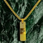 Golden Ram Naam Locket With Chain (1 Pc) - Back View by Nari Haat, Indian ethnic wear, women clothing, designer suit