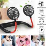 Hand Free Personal Fan - Portable USB Battery Rechargeable With Battery Comaprtment Mini Fan - Headphone Design Weara...