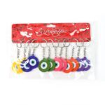 Evil Eye Rubber / Silicone Keychain (12 Pcs Set / Mix Color) - Sleeve Design by Nari Haat, Indian ethnic wear, women ...