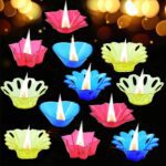 Candle Cup with Multi Shape, Diwali  (Multicolor) (12 Pcs Set) - Full Detail by Nari Haat, Indian ethnic wear, women ...