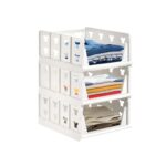 3 Layer Stackable Multifunctional Storage,for Clothes Foldable Drawer Shelf Basket Utility Cart Rack Storage Organize...