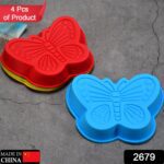 Butterfly Silicone Baking Cups – Reusable Moulds for Desserts (4 Pc) - With Dupatta by Nari Haat, Indian ethnic wea...