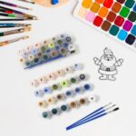 Paint by Number Kits 2 Set 19 Number Color, 6 paint brushes (2 Set) - Closeup Embroidery by Nari Haat, Indian ethnic ...