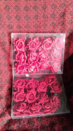 Flower Rose Hair Pin/Clip – Velvet Flower Design (12 Pcs Set, Red Color) - Sleeve Design by Nari Haat, Indian ethni...