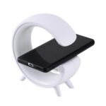 Smart Alarm Clock with G-Shape RGB Light Bluetooth Speaker, Wireless Charging (1 Pc) - Full Detail by Nari Haat, Indi...